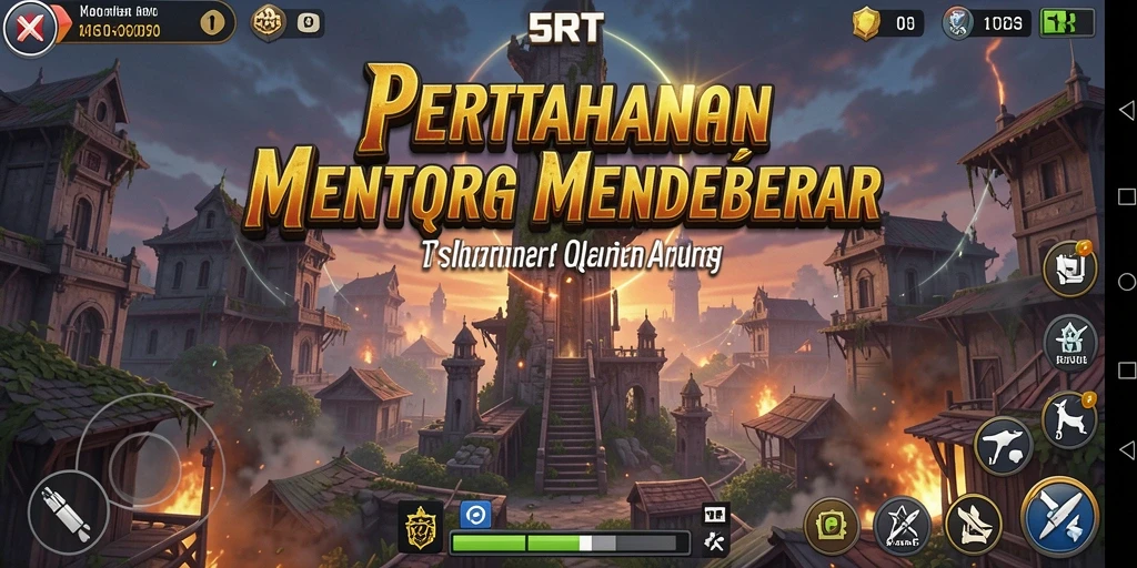 Tangkapan layar dari gameplay seru 5RT Tower Defense.