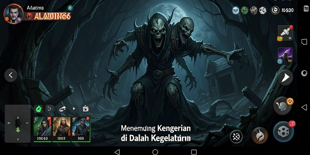 Screenshot menampilkan gameplay menyeramkan dari ALADIN66.