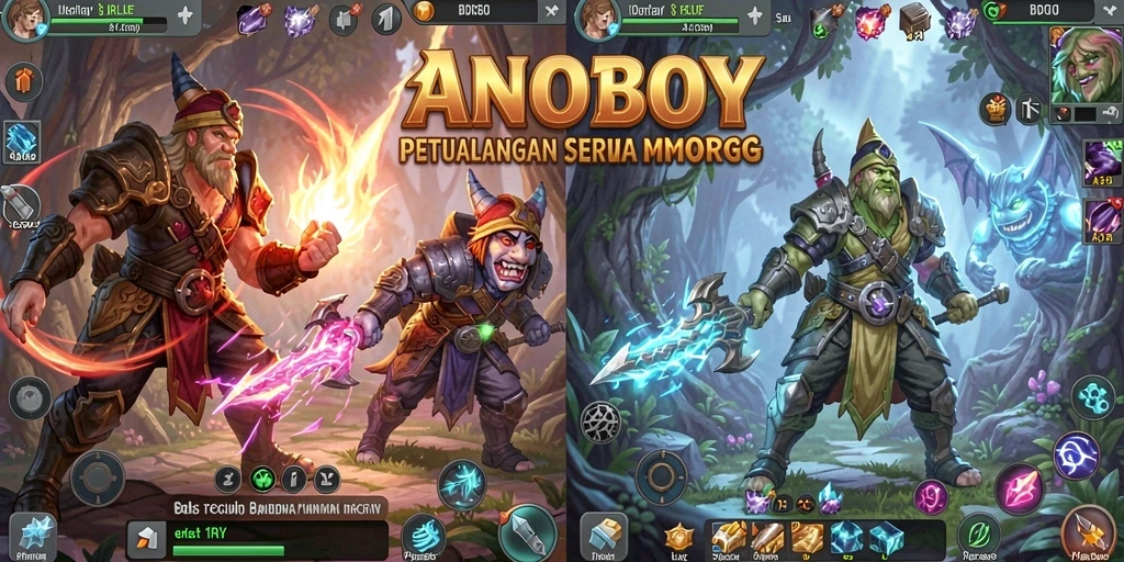 Gameplay ANOBOY menampilkan pertarungan seru dan eksplorasi dunia yang luas.