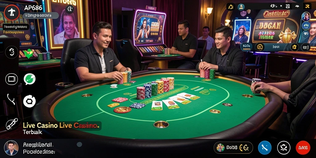 Tampilan gameplay Live Casino yang mendebarkan di AP686.