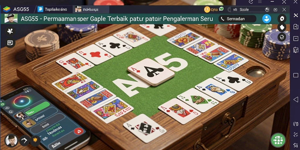 Tampilan gameplay seru dalam permainan Gaple di ASG55.