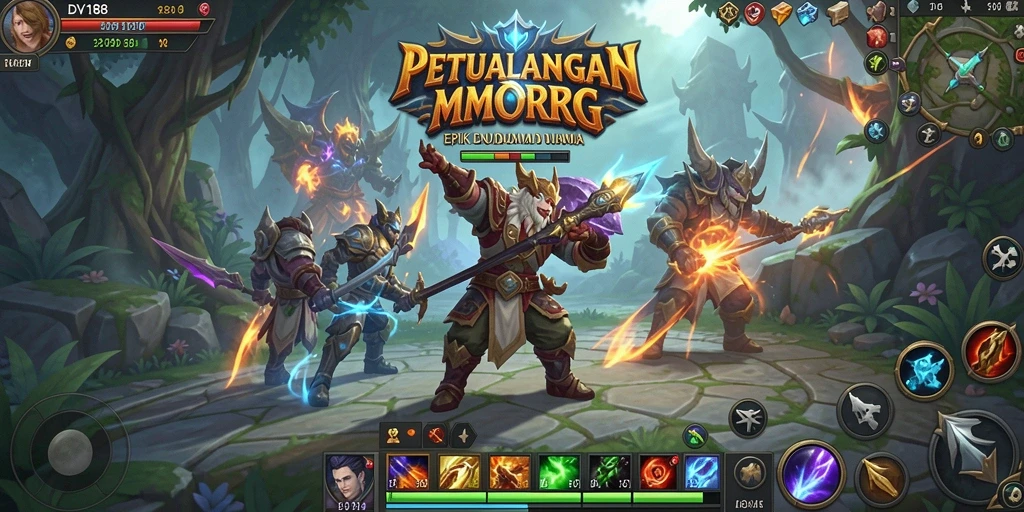 Tampilan gameplay menarik dalam dunia MMORPG yang luas.