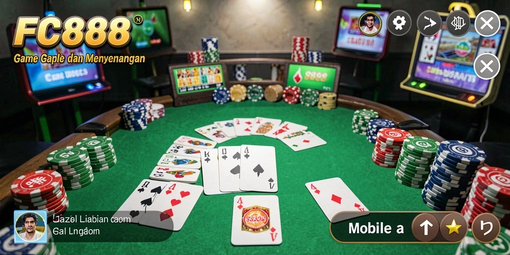 Tampilan gameplay seru dari game Gaple FC888.