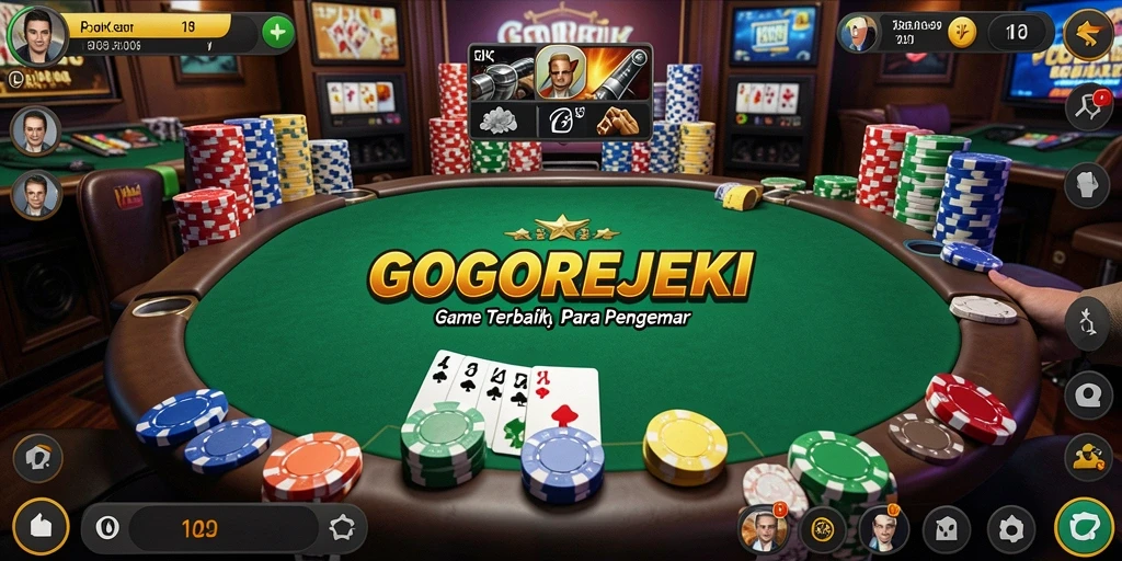 Tampilan gameplay menarik dari GOGOREJEKI saat permainan Poker berlangsung.