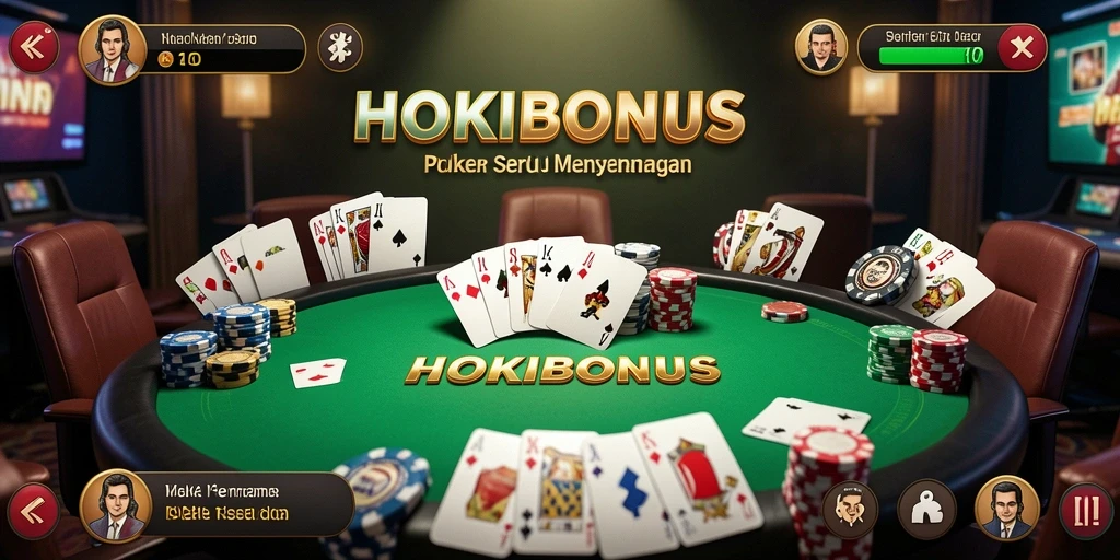 Screenshot HOKIBONUS menampilkan aksi seru permainan poker online.