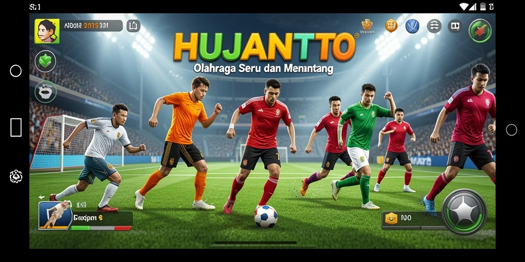 Screenshot utama HUJANTOTO menampilkan aksi permainan olahraga yang seru.