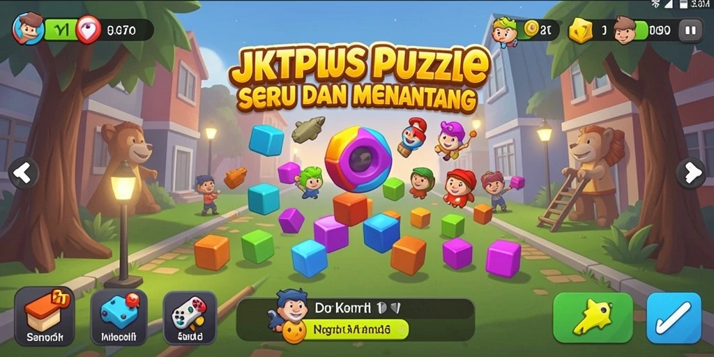 Tampilan gameplay JKTPLUS dengan berbagai tantangan puzzle yang menarik.