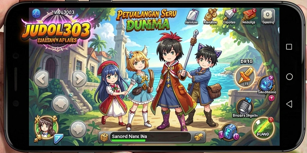 Tampilan gameplay seru dalam JUDOL303 dengan karakter Anime.