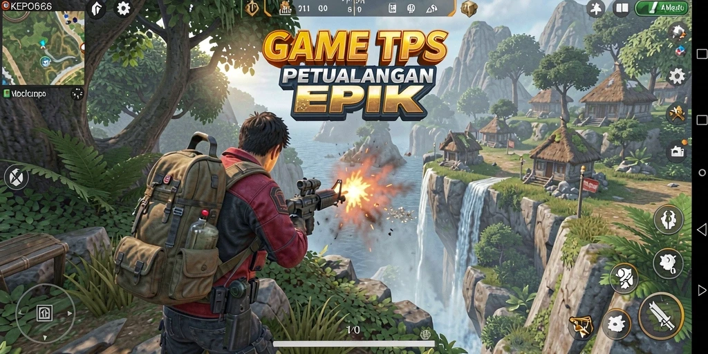 Screenshot KEPO66 yang menampilkan aksi intens dalam game TPS.