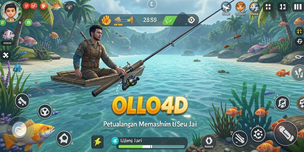 Screenshot gameplay OLLO4D menunjukkan aksi memancing yang mendebarkan.