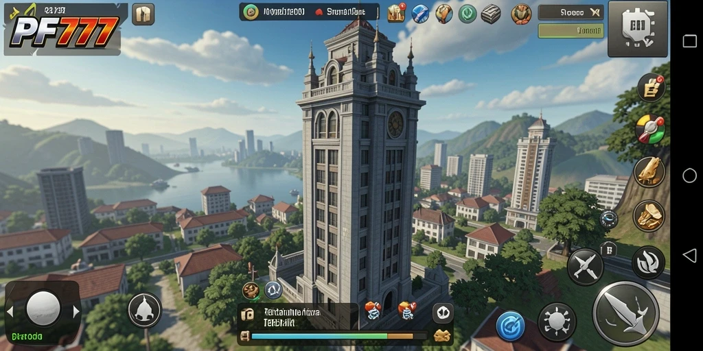 Screenshot gameplay PF777 yang menunjukkan aksi Tower Defense yang mendebarkan.