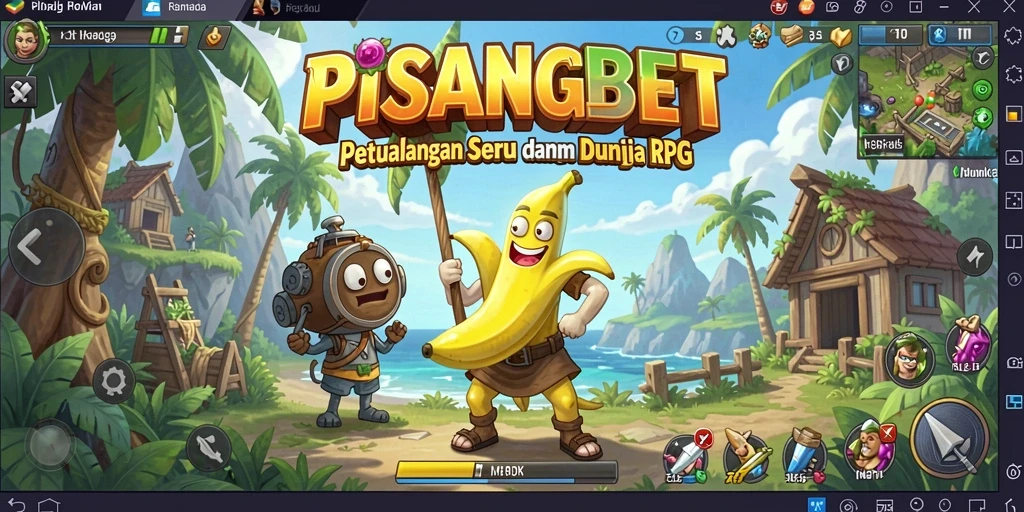 Tampak layar gameplay PISANGBET dengan aksi seru di dunia RPG.