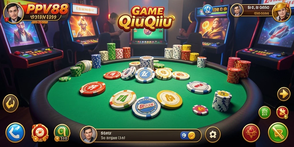 Tampilan gameplay QiuQiu yang seru dan kompetitif.
