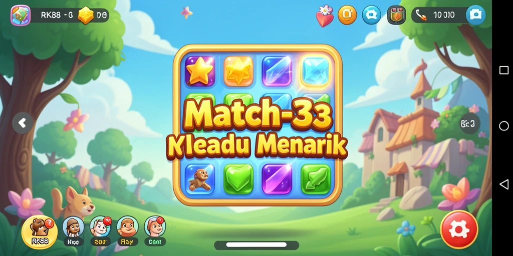 Tampilan gameplay seru di RK88 dengan tantangan Match-3.