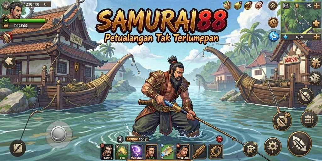 Tangkapan ikan besar dalam <strong>SAMURAI88</strong> yang menonjolkan gameplay memancing yang seru.