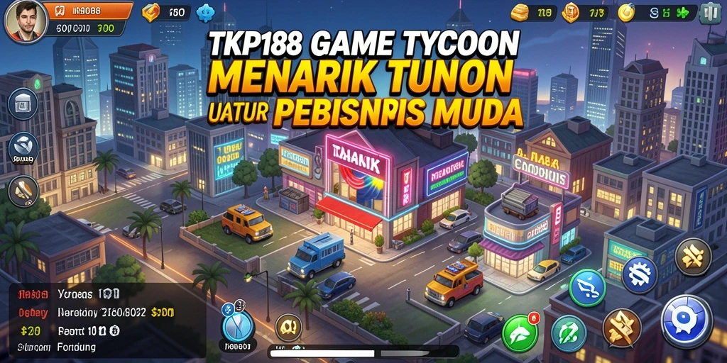 Tangkapan layar gameplay TKP188 dengan tampilan bisnis yang dinamis.