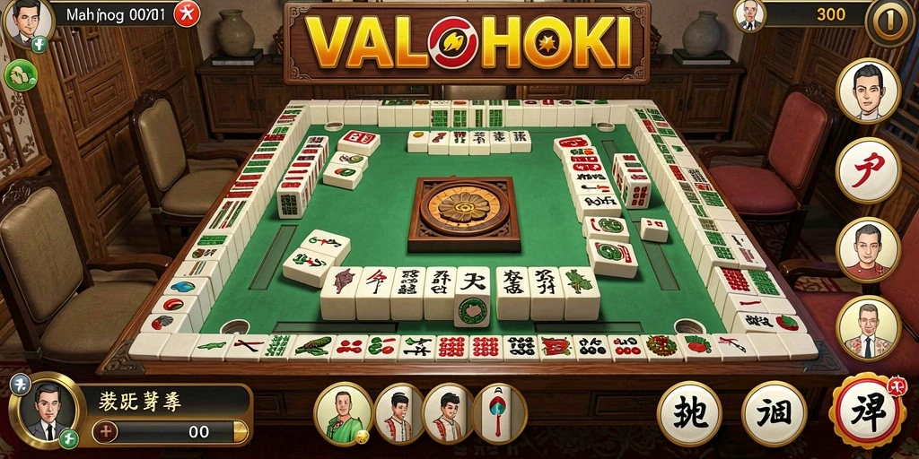 Screenshot gameplay VALOHOKI menampilkan tantangan Mahjong yang mendebarkan.